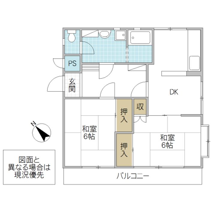 茨城県水戸市堀町(アパート)の賃貸物件の間取り