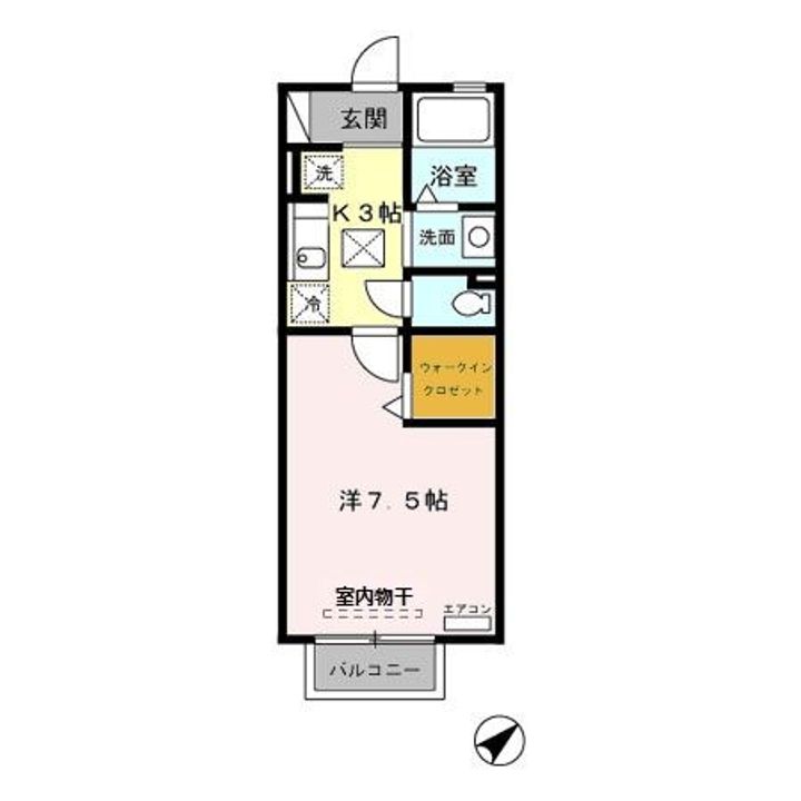 埼玉県鴻巣市吹上富士見2(アパート)の賃貸物件の間取り