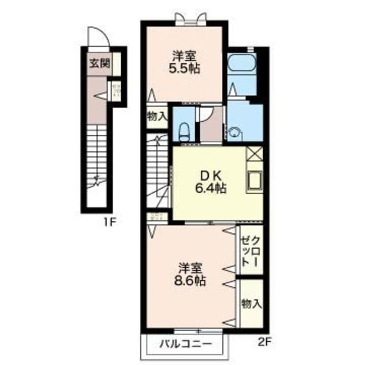 新潟県新潟市東区紫竹4(アパート)の賃貸物件の間取り