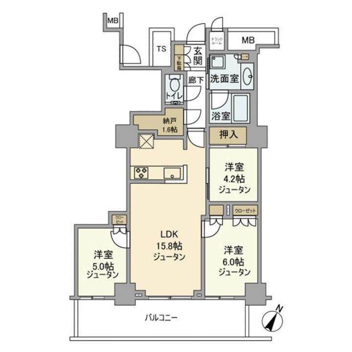 プラウドタワー石神井公園の間取り