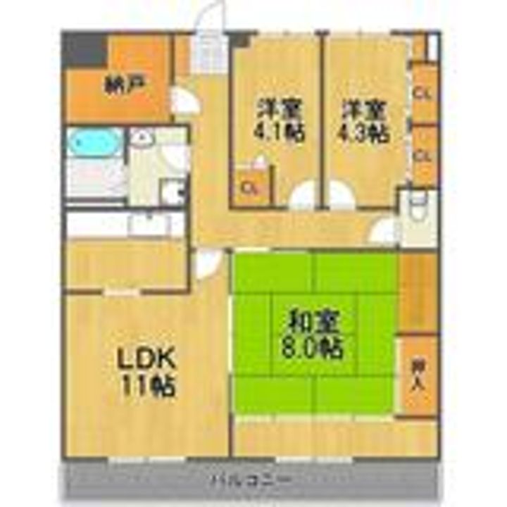 埼玉県熊谷市宮本町(マンション)の賃貸物件の間取り