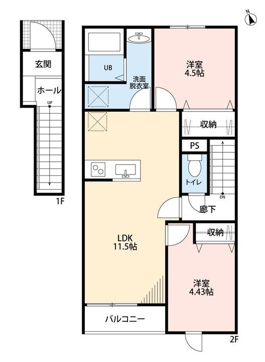 東京都杉並区本天沼2(アパート)の賃貸物件の間取り