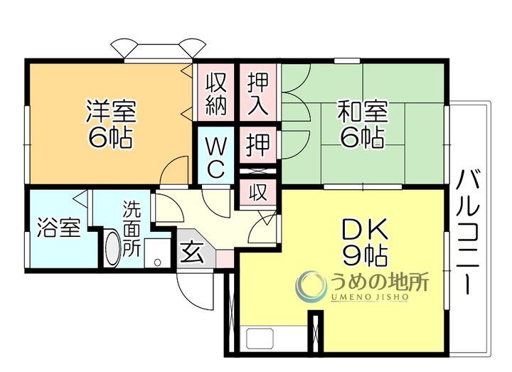 ニュ-ライフつぶくA棟(1期)の間取り
