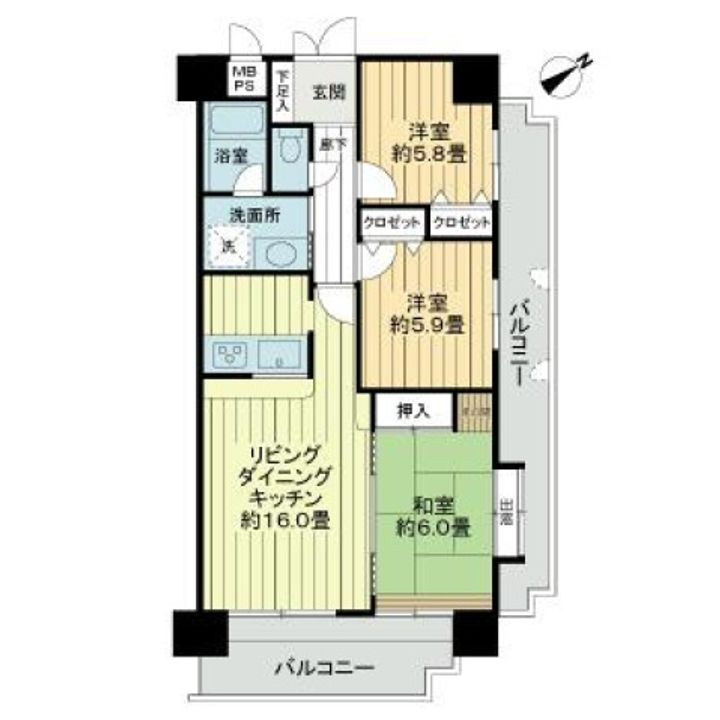 広島県呉市西中央3(マンション)の賃貸物件の間取り