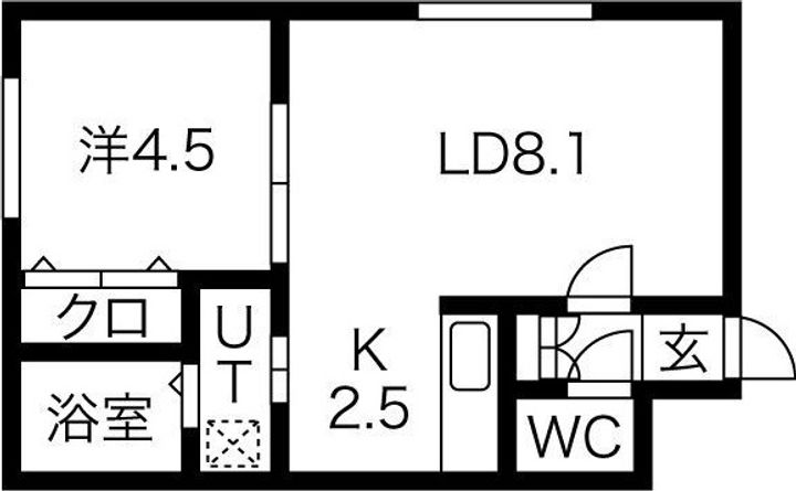 北海道札幌市白石区菊水六条2(マンション)の賃貸物件の間取り