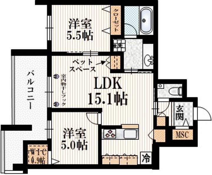 東京都練馬区豊玉南1(マンション)の賃貸物件の間取り