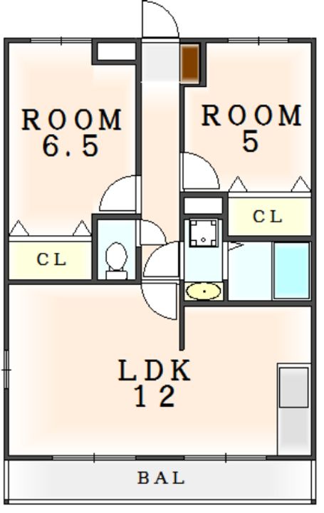 徳島県阿南市那賀川町上福井堂免(アパート)の賃貸物件の間取り