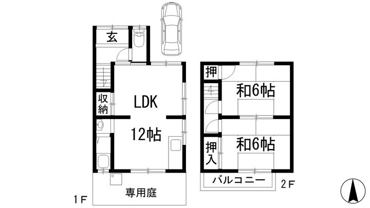 兵庫県伊丹市荻野1(一戸建)の賃貸物件の間取り