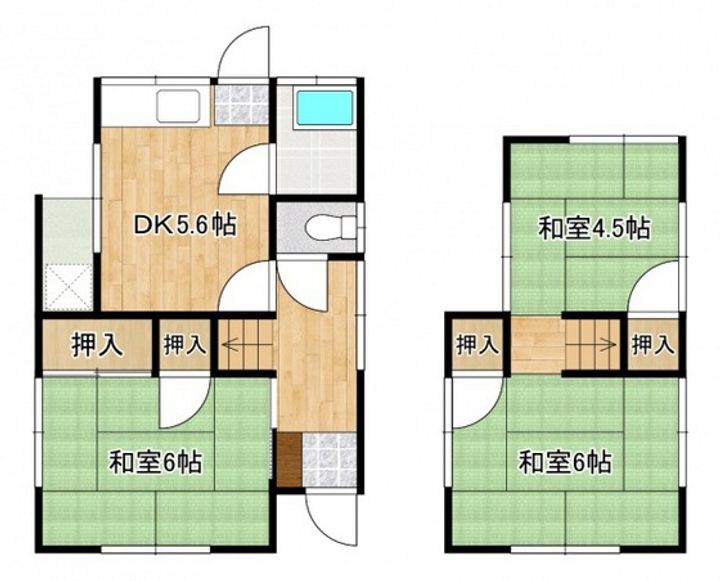 広島県安芸郡府中町瀬戸ハイム1(一戸建)の賃貸物件の間取り