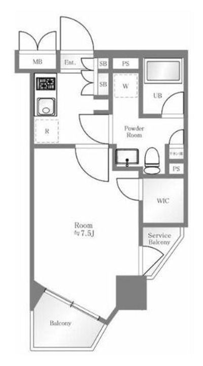 神奈川県川崎市中原区市ノ坪(マンション)の賃貸物件の間取り
