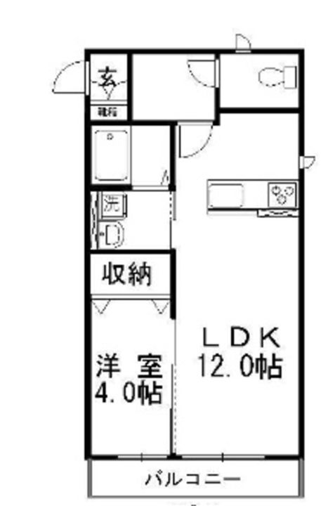 岡山県倉敷市福井の賃貸アパートの間取り