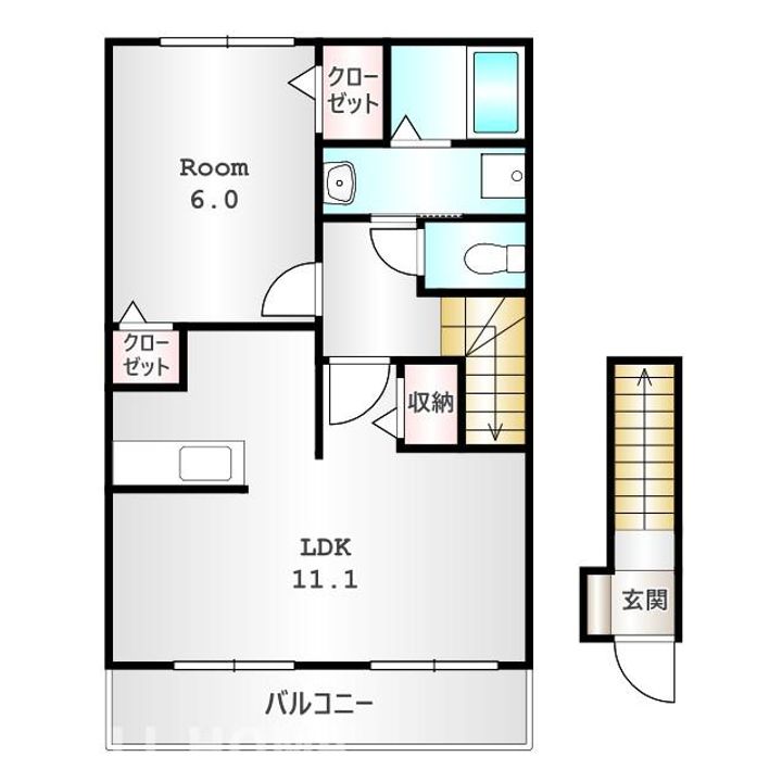 群馬県高崎市乗附町(アパート)の賃貸物件の間取り