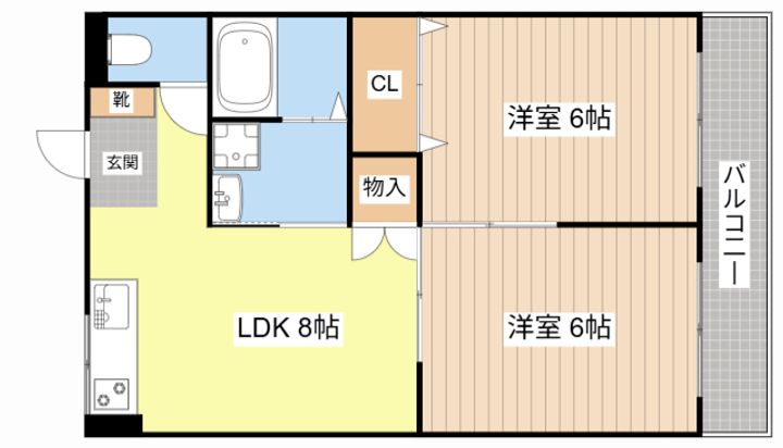 滋賀県東近江市中小路町(マンション)の賃貸物件の間取り