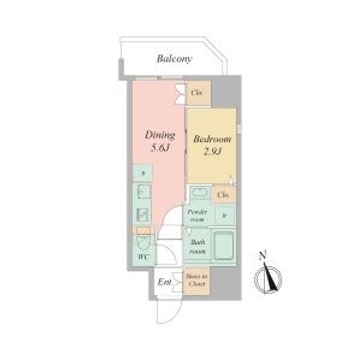 大阪府大阪市浪速区日本橋東1(マンション)の賃貸物件の間取り