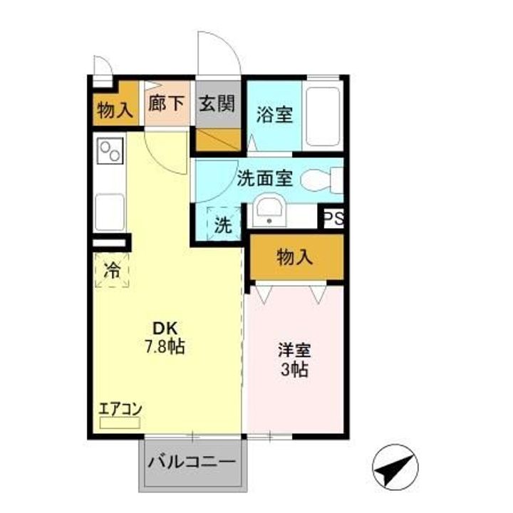 栃木県小山市城東4(アパート)の賃貸物件の間取り