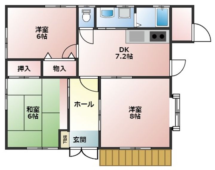 宮城県石巻市茜平1(一戸建)の賃貸物件の間取り