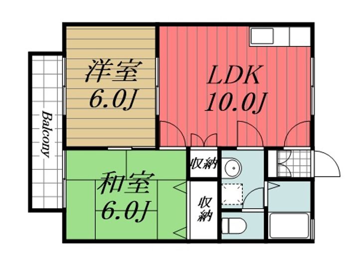 千葉県東金市北之幸谷(アパート)の賃貸物件の間取り