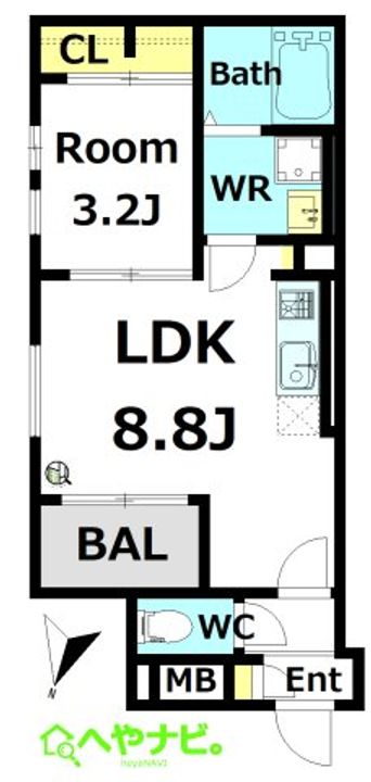 愛知県名古屋市熱田区野立町1(アパート)の賃貸物件の間取り