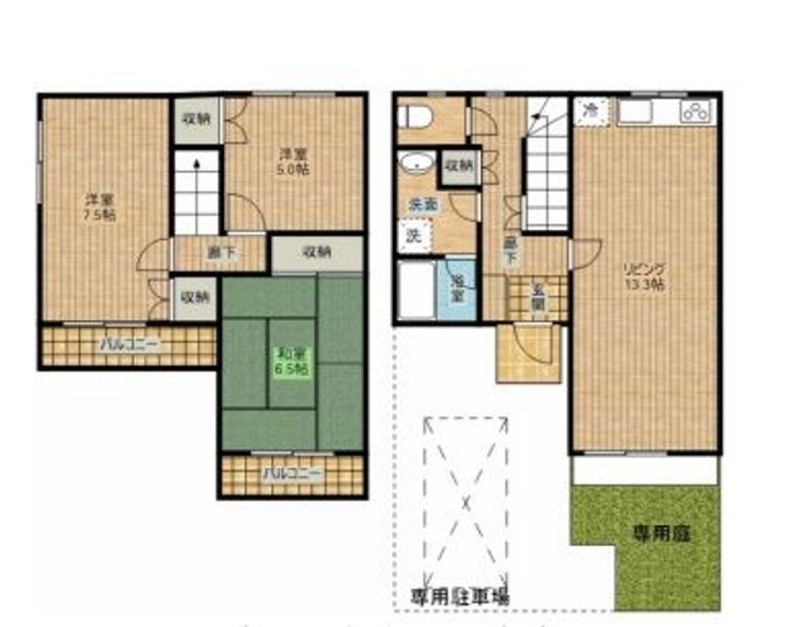 東京都日野市百草(一戸建)の賃貸物件の間取り