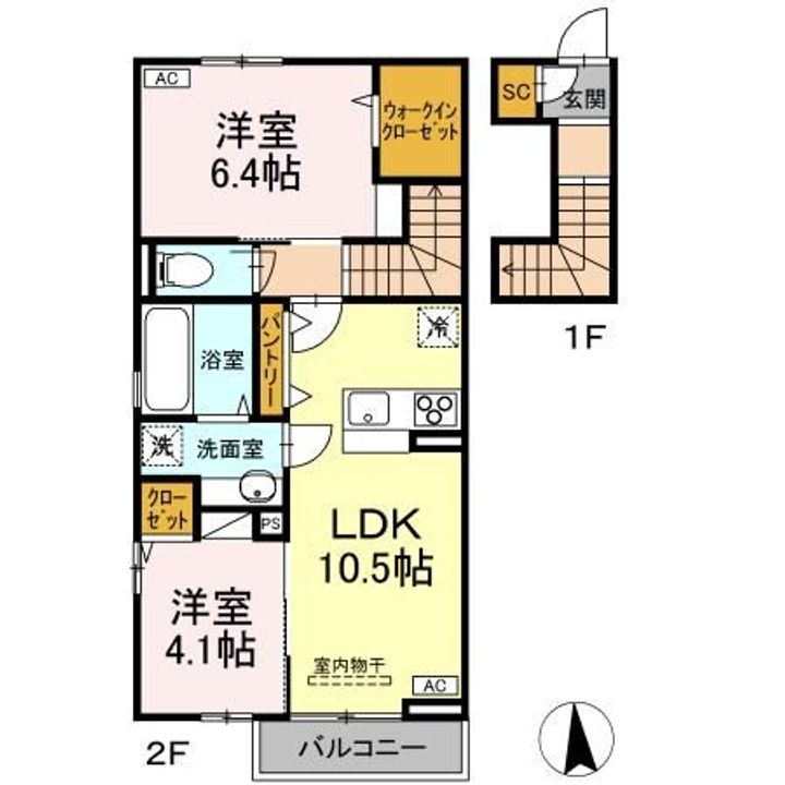 福島県郡山市鳴神3(アパート)の賃貸物件の間取り