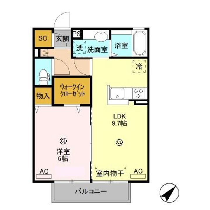 栃木県小山市城西1(アパート)の賃貸物件の間取り