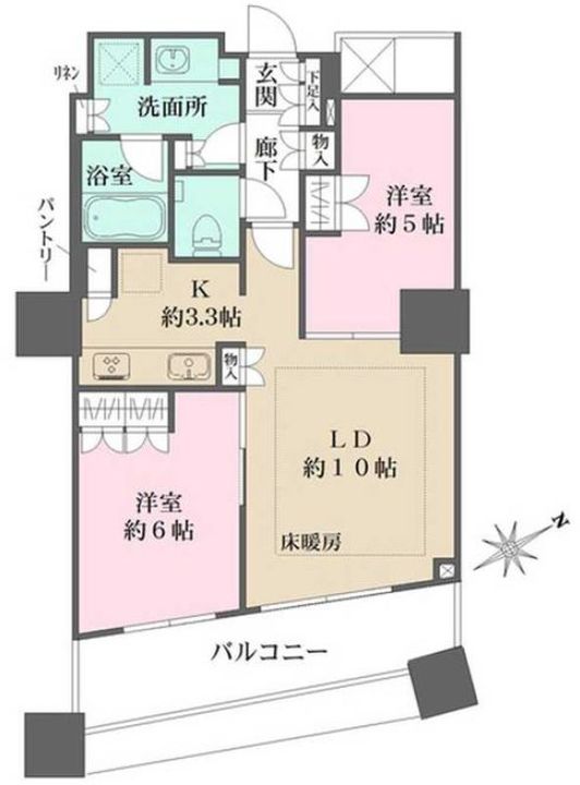 東京都新宿区西新宿5(マンション)の賃貸物件の間取り