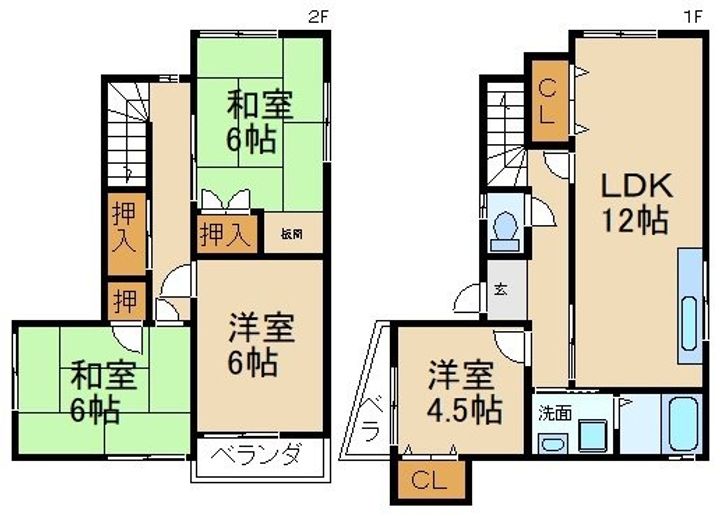 大阪府枚方市渚栄町(一戸建)の賃貸物件の間取り