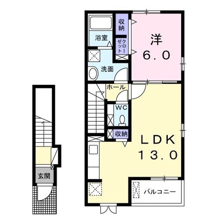 埼玉県北足立郡伊奈町大字小室(アパート)の賃貸物件の間取り