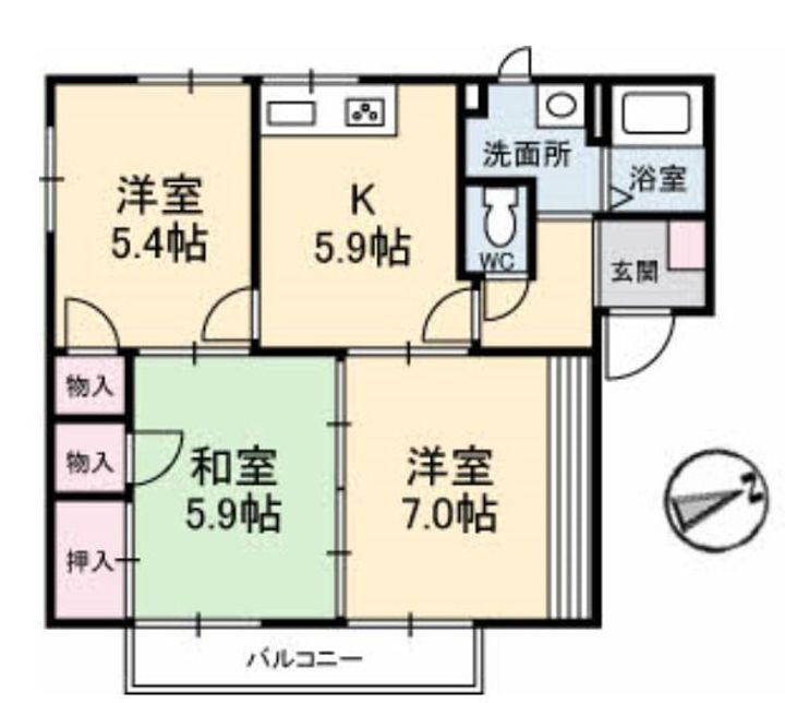 コーポ立岩の間取り
