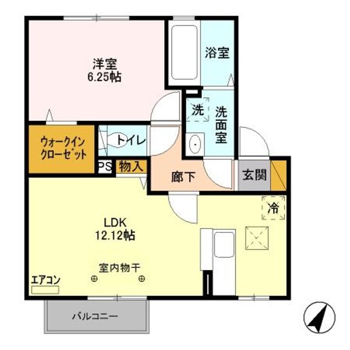栃木県栃木市川原田町(アパート)の賃貸物件の間取り