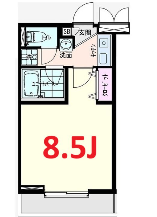 神奈川県横浜市中区矢口台(アパート)の賃貸物件の間取り