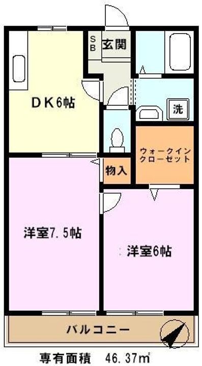 埼玉県戸田市中町1(アパート)の賃貸物件の間取り