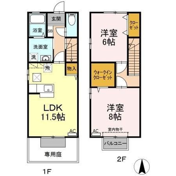 岡山県岡山市南区洲崎3(一戸建)の賃貸物件の間取り