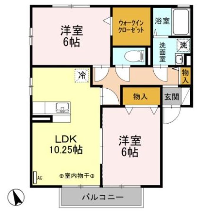 群馬県邑楽郡大泉町坂田4(アパート)の賃貸物件の間取り
