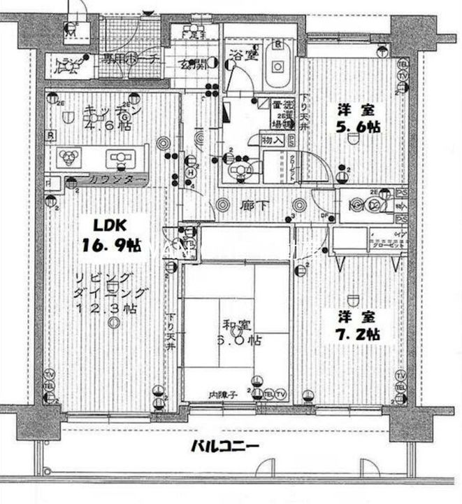 ネオステージ八幡ロイヤルタワーの間取り