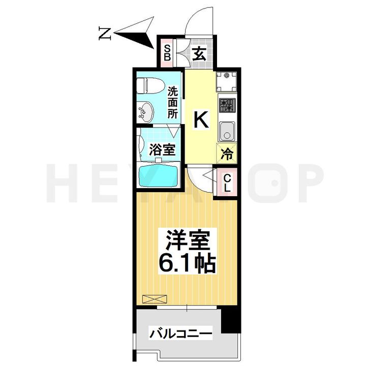 愛知県名古屋市瑞穂区堀田通9(マンション)の賃貸物件の間取り