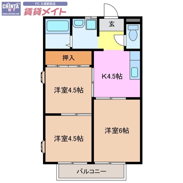 コーポプラスパーチャAの間取り