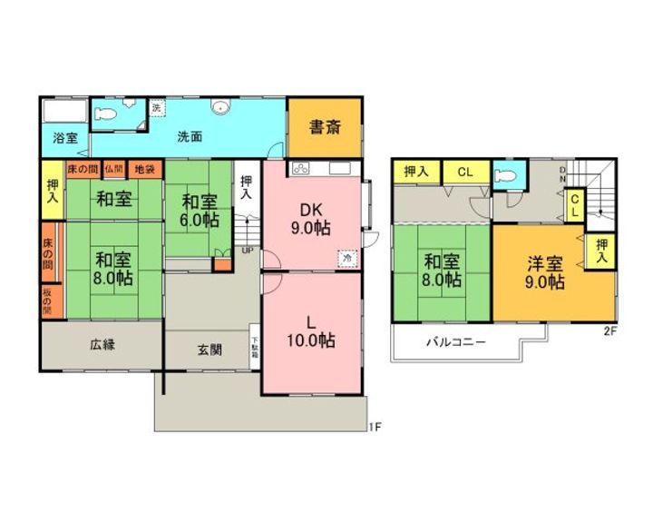 静岡県浜松市中央区大平台2(一戸建)の賃貸物件の間取り