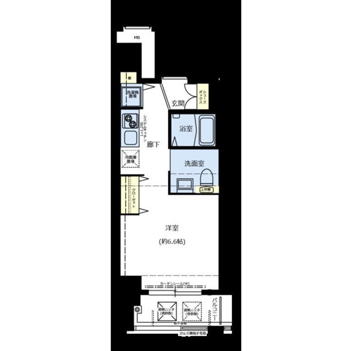 大阪府大阪市中央区瓦町1(マンション)の賃貸物件の間取り