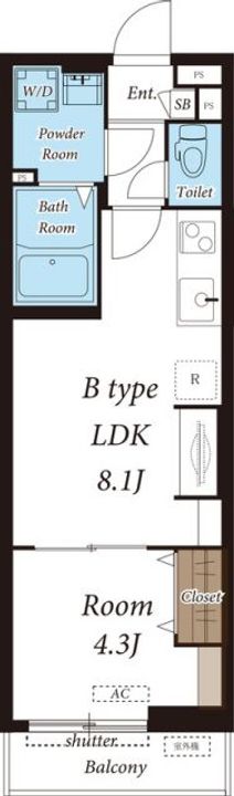 東京都東村山市栄町3(マンション)の賃貸物件の間取り