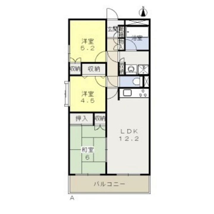 岡山県岡山市南区泉田(マンション)の賃貸物件の間取り