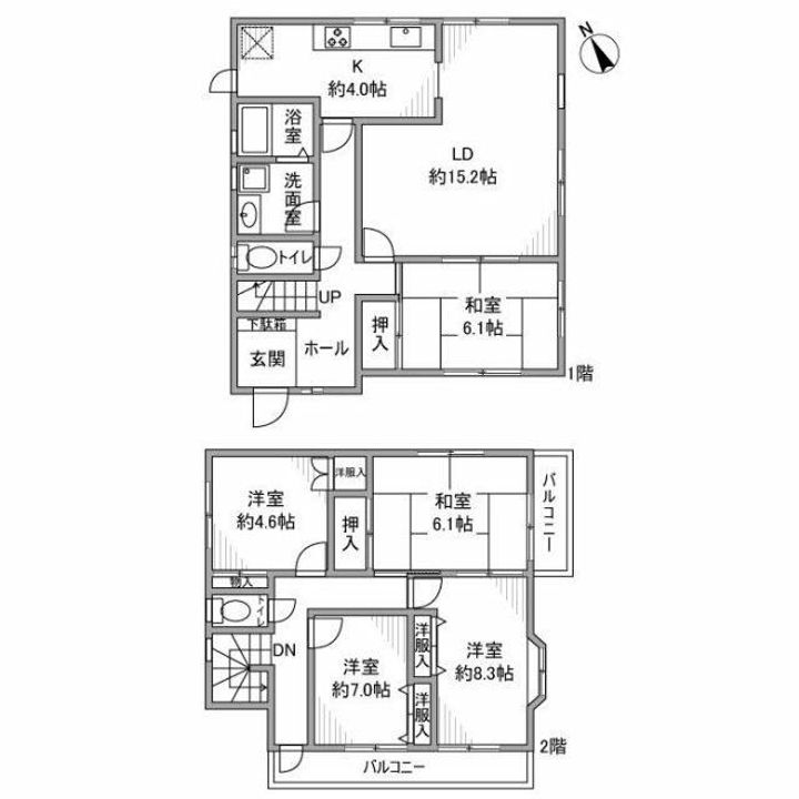 千葉県船橋市田喜野井2(一戸建)の賃貸物件の間取り