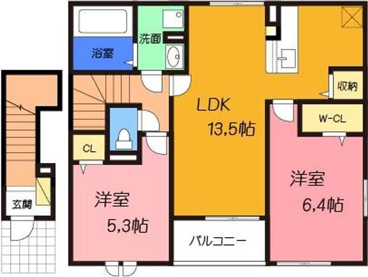 大阪府高槻市芝生町2(アパート)の賃貸物件の間取り