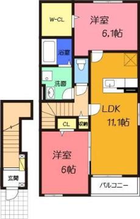 大阪府高槻市辻子2(アパート)の賃貸物件の間取り
