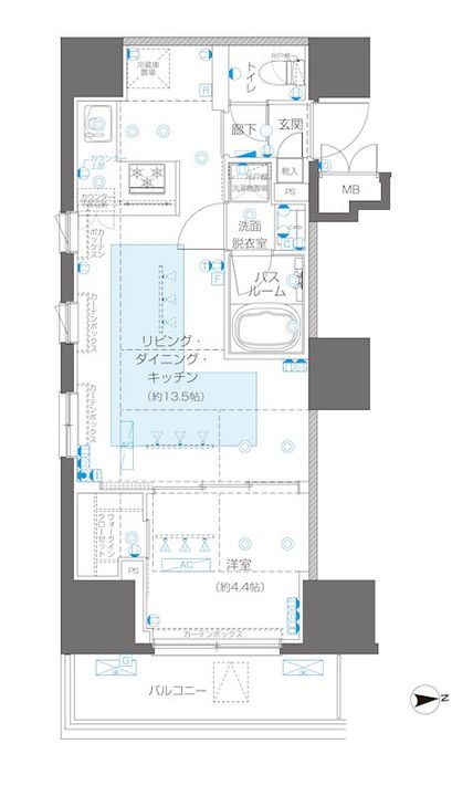 東京都新宿区左門町(マンション)の賃貸物件の間取り