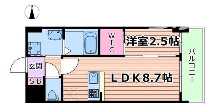 大阪府大阪市淀川区西宮原1(マンション)の賃貸物件の間取り