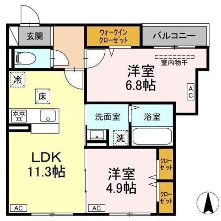 東京都足立区扇1(アパート)の賃貸物件の間取り