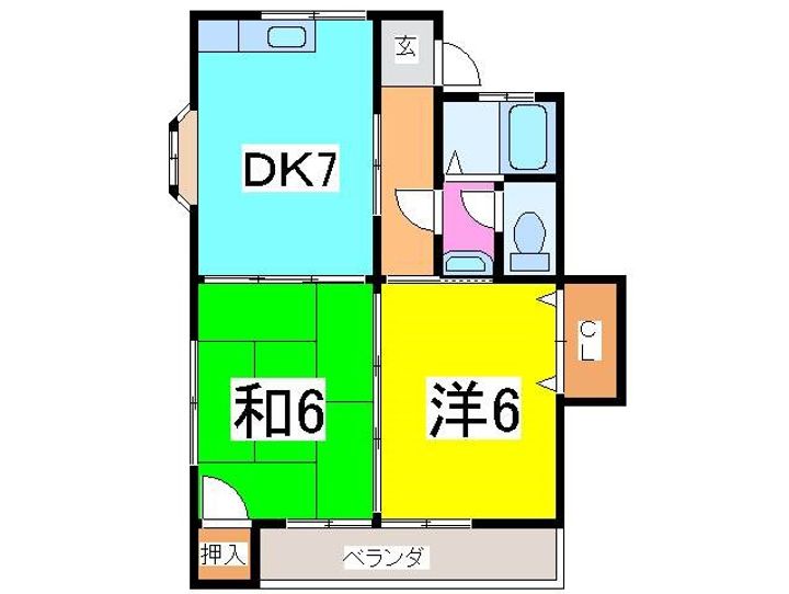 友添ハイツの間取り