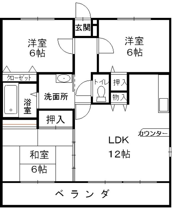 ラウンドヒルズ長嶺壱番館の間取り