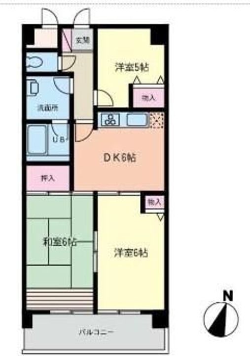 埼玉県川口市長蔵2(マンション)の賃貸物件の間取り